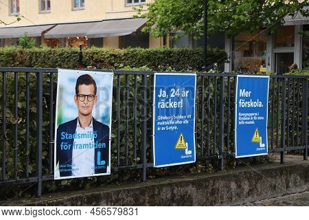 Gothenburg, Sweden - August 26, 2018: Liberal Party (liberalerna) Political Poster Before 2018 Swedi