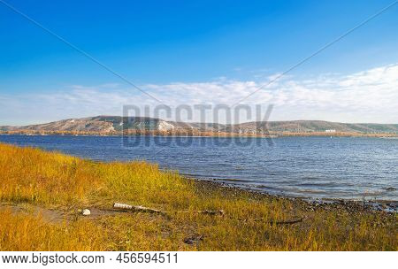 View Of The Volga River And Mountains From The Banks Of The Samarskaya Luka. Samara National Park.