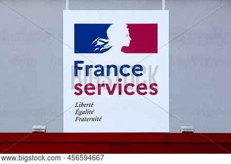 Belleville, France - April 5, 2022: France Services House Is, In France, A Structure Which Combines 