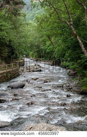 Valira Del Orient River In Cami Ral La Massanain Summer In Andorra.