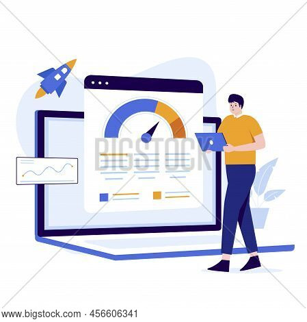 Flat Design Of Fast Loading Site Test