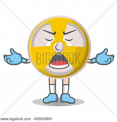 Radioactive Cute Angry Design Character, Design Vector Illustrator.
