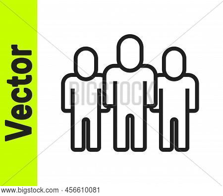 Black Line Project Team Base Icon Isolated On White Background. Business Analysis And Planning, Cons