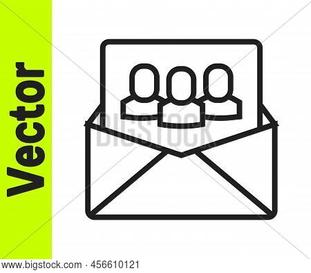 Black Line Project Team Base Icon Isolated On White Background. Business Analysis And Planning, Cons