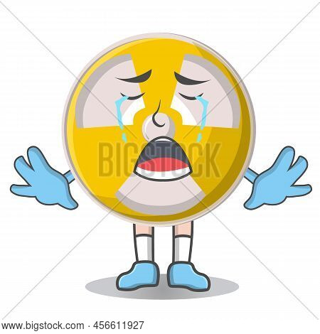 Radioactive Cute Crying Design Character, Design Vector Illustrator.
