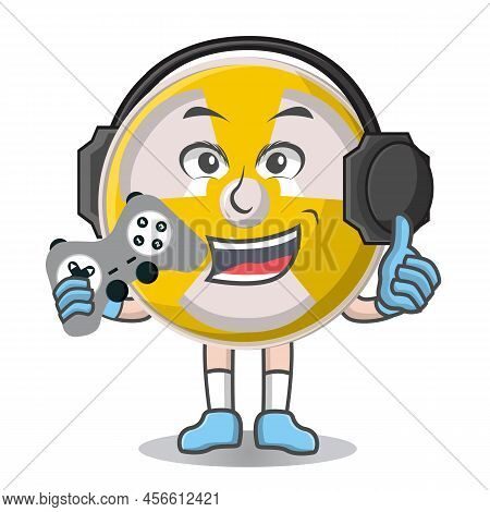 Radioactive Cute Gamer Play Game Design Character, Design Vector Illustrator.