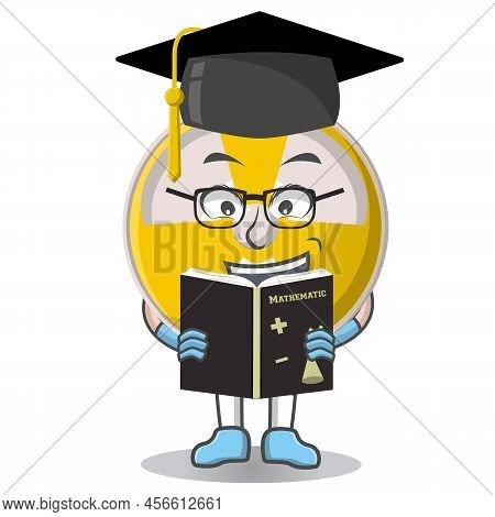 Radioactive Cute Graduation School Reading Book Design Character, Design Vector Illustrator.
