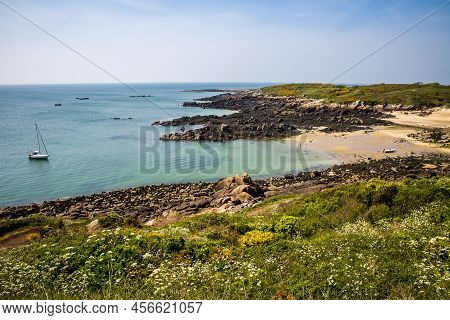 Chausey Island Coast And Cliffs Landscape In Brittany, France