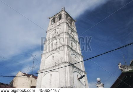 The Historic Weathered Tower At The Kampung Kling Mosque Built In 1748 In The City Of Malacca Malays