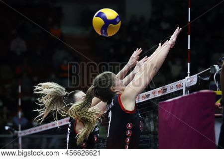 Istanbul, Turkey - January 30, 2022: Kiera Van Ryk In Action During Turk Hava Yollari Vs Eczacibasi 