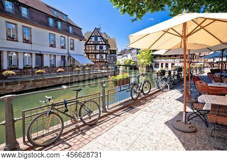 Town Of Strasbourg Canal And Historic Architecture In Historic Little French Quarters, Alsace Region
