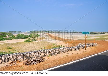 Sandy Area Along The Road At Arichal Munai, Dhanushkodi, Tamil Nadu, India