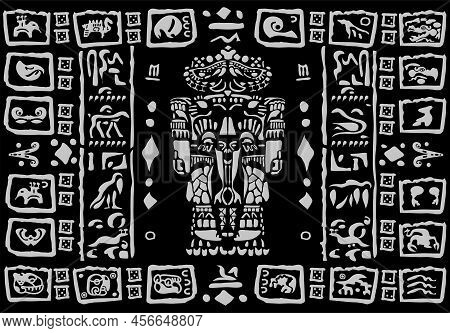 Images Of Characters Of Ancient American Indians.the Aztecs, Mayans, Incas, Toltecs.