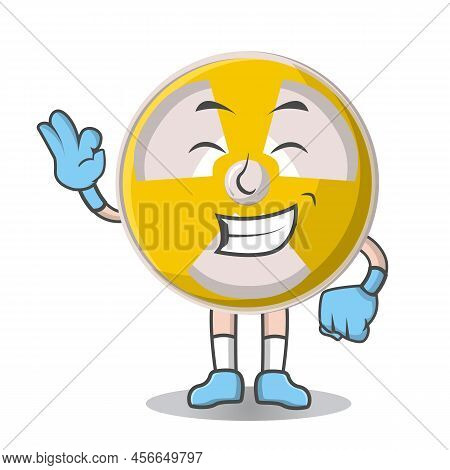 Radioactive Cute Smile Design Character, Design Vector Illustrator On Whiteboard
