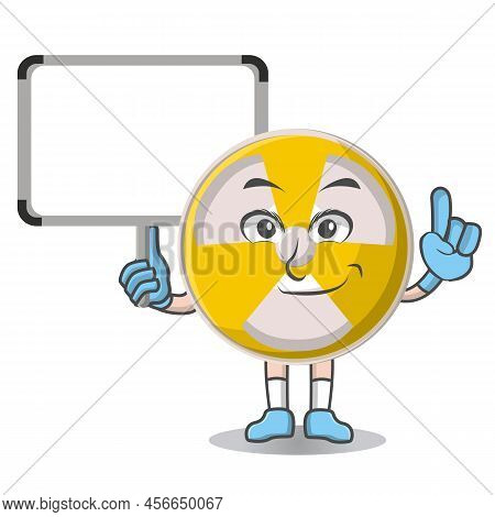 Radioactive Cute Smile Design Character, Design Vector Illustrator On Whiteboard