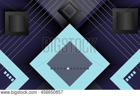 Blue Abstract Background Template For Web Design, Landing Page And Print Media.