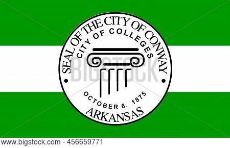 The Flag Of The City Of Conway Arkansas Usa