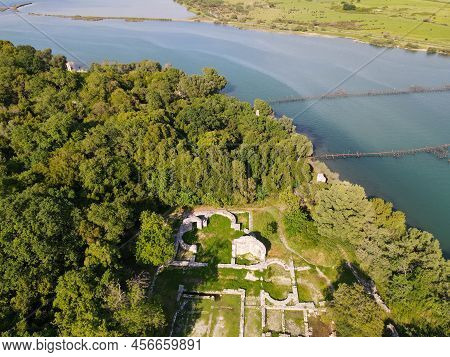 Drone View At The Roman Archaeological Site Of Butrinto In Albania