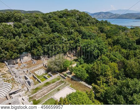 Drone View At The Roman Archaeological Site Of Butrinto In Albania