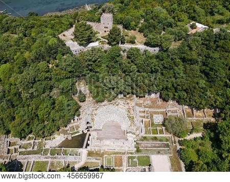 Drone View At The Roman Archaeological Site Of Butrinto In Albania