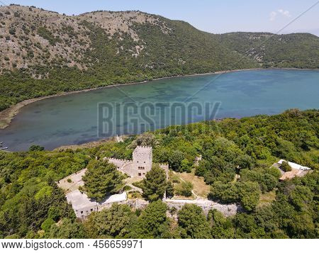 Drone View At The Roman Archaeological Site Of Butrinto In Albania