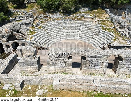 Drone View At The Roman Archaeological Site Of Butrinto In Albania