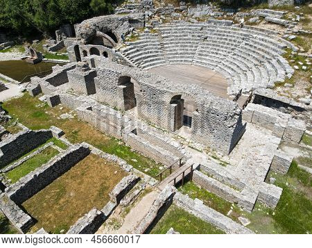 Drone View At The Roman Archaeological Site Of Butrinto In Albania