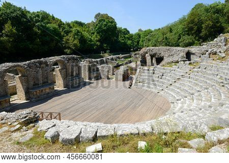 View At The Roman Archaeological Site Of Butrinto In Albania