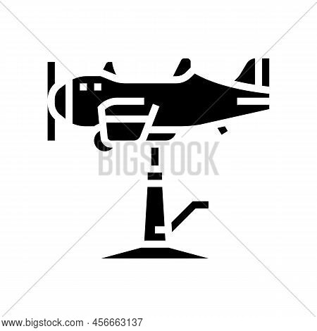 Kid Haircut Chair Plane Glyph Icon Vector. Kid Haircut Chair Plane Sign. Isolated Symbol Illustratio