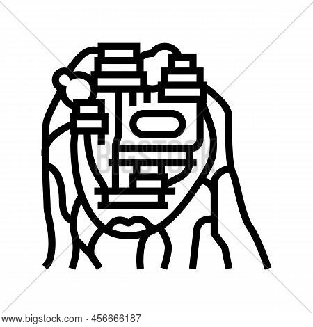 Sigiriya On Mountain Line Icon Vector. Sigiriya On Mountain Sign. Isolated Contour Symbol Black Illu