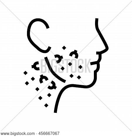 Face Neck Ingrown Hair Line Icon Vector. Face Neck Ingrown Hair Sign. Isolated Contour Symbol Black 