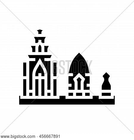 Towers Po Nagar Glyph Icon Vector. Towers Po Nagar Sign. Isolated Symbol Illustration