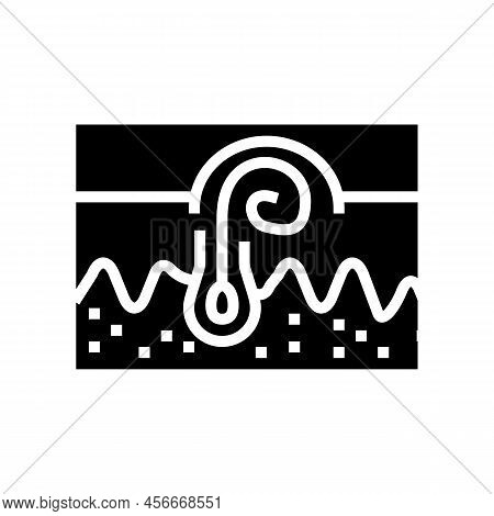 Ingrown Hair Glyph Icon Vector. Ingrown Hair Sign. Isolated Symbol Illustration