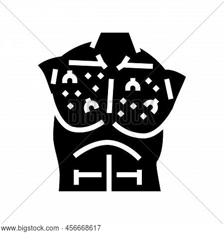 Chest Ingrown Hair Glyph Icon Vector. Chest Ingrown Hair Sign. Isolated Symbol Illustration