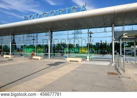 Podgorica, Montenegro - June 3, 2022: Podgorica Airport Building. Podgorica Airport Is The Main Entr