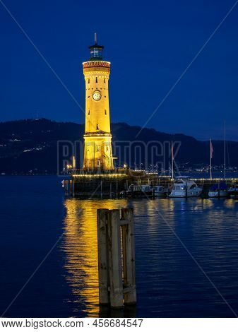 summer evening at the lake constance in lindau