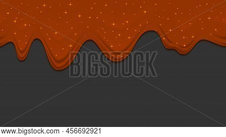 Dripping Chocolate On Dark Background