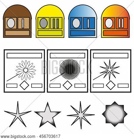 Sketch Picture With Black Different Elements. Line Art. Vector Illustration. Stock Image.