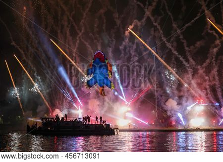 Cracow, Poland - June 4, 2022: Great Dragon Parade. The Great Outdoor Show On The Vistula River.