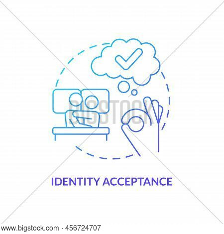 Identity Acceptance Blue Gradient Concept Icon. Sexual Orientation And Identity. Stage Of Coming Out
