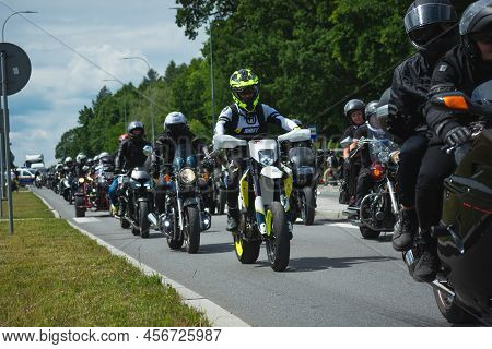 Chelm, Lubelskie, Poland - June 18, 2022: Rally Of Motorcyclists In Chelm At Motokropla 2022, Motorc