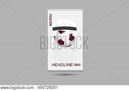 Football Ball In Shemagh. Vector Graphics And Design.