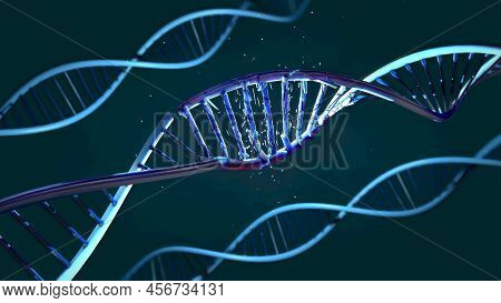 Damaged Ribonucleic Acid Or Dna Strand - 3d Illustration