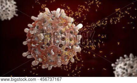 Leukocyte Cell Seclude Antibodies - 3d Illustration