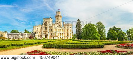 Hluboka Nad Vltavou, Czech Republic - 06 09 2022: Hluboka Castle, Historic Chateau In South Bohemia