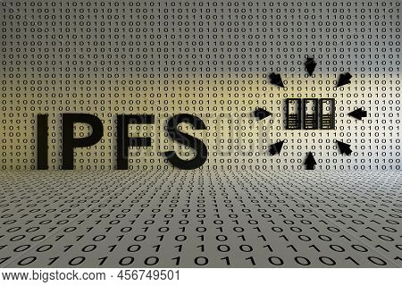 Ipfs Concept Text Sunlight 3d Render Illustration