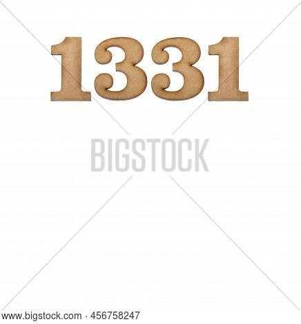 Number 1331 In Wood, Isolated On White Background