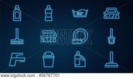 Set Line Rubber Plunger, Toilet Brush, Temperature Wash, Brush For Cleaning, Handle Broom, Bottle Ag
