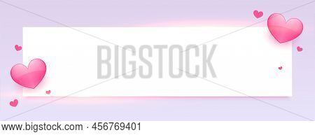 Romanitc Love Banner For Valentines Day With Text Space Vector Design Illustration
