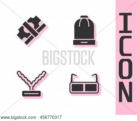 Set Glasses, Stacks Paper Money Cash, Rapper Chain And Winter Hat Icon. Vector